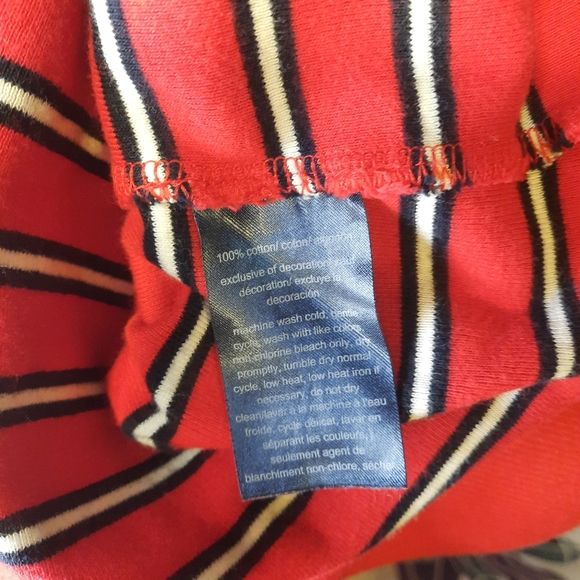 Tommy Hilfiger V-neck Striped Shirt embroidered icon size large - Picture 5 of 8